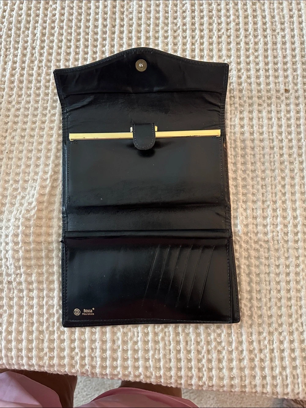 Vintage Bosca Leather Continental Envelope Wallet.